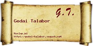 Gedai Talabor névjegykártya
